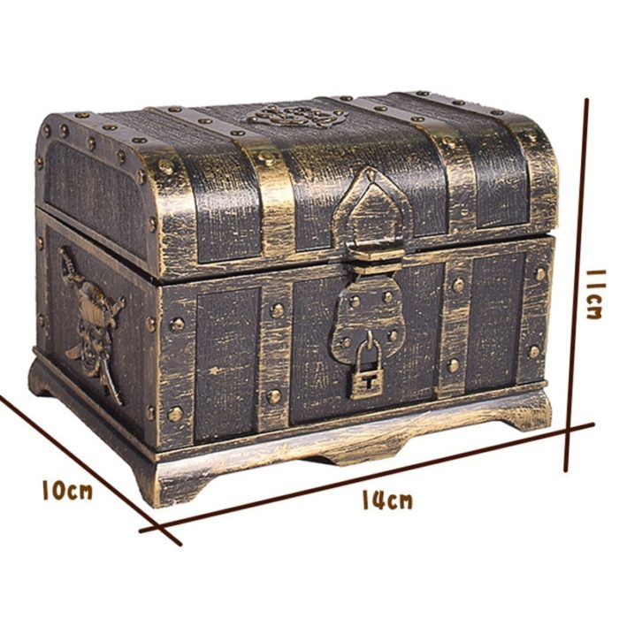 תיבת אוצר פיראטים דקורטיבית מיני לבית ולאחסון – תמונה 2