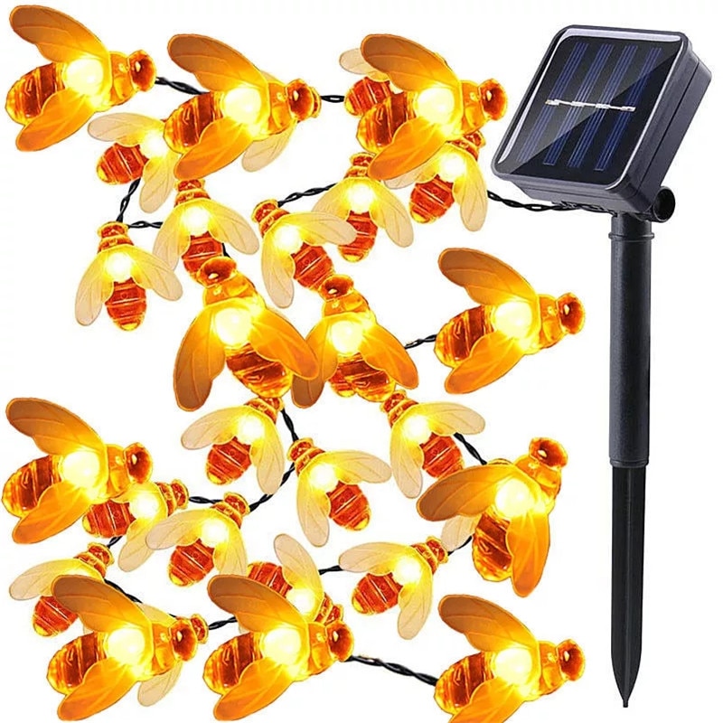 תאורה סולארית דבורים LED עמידת מים ללא חיבור חשמל