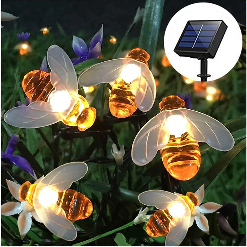 תאורה סולארית דבורים LED עמידת מים ללא חיבור חשמל – תמונה 3