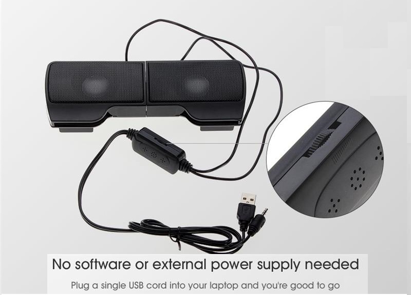 רמקולים למחשב נייד USB הנצמדים למסך הלפטופ – תמונה 3