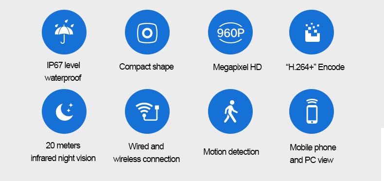 מצלמת בטיחות אלחוטית עמידה במים עם ראיית לילה HD – תמונה 7