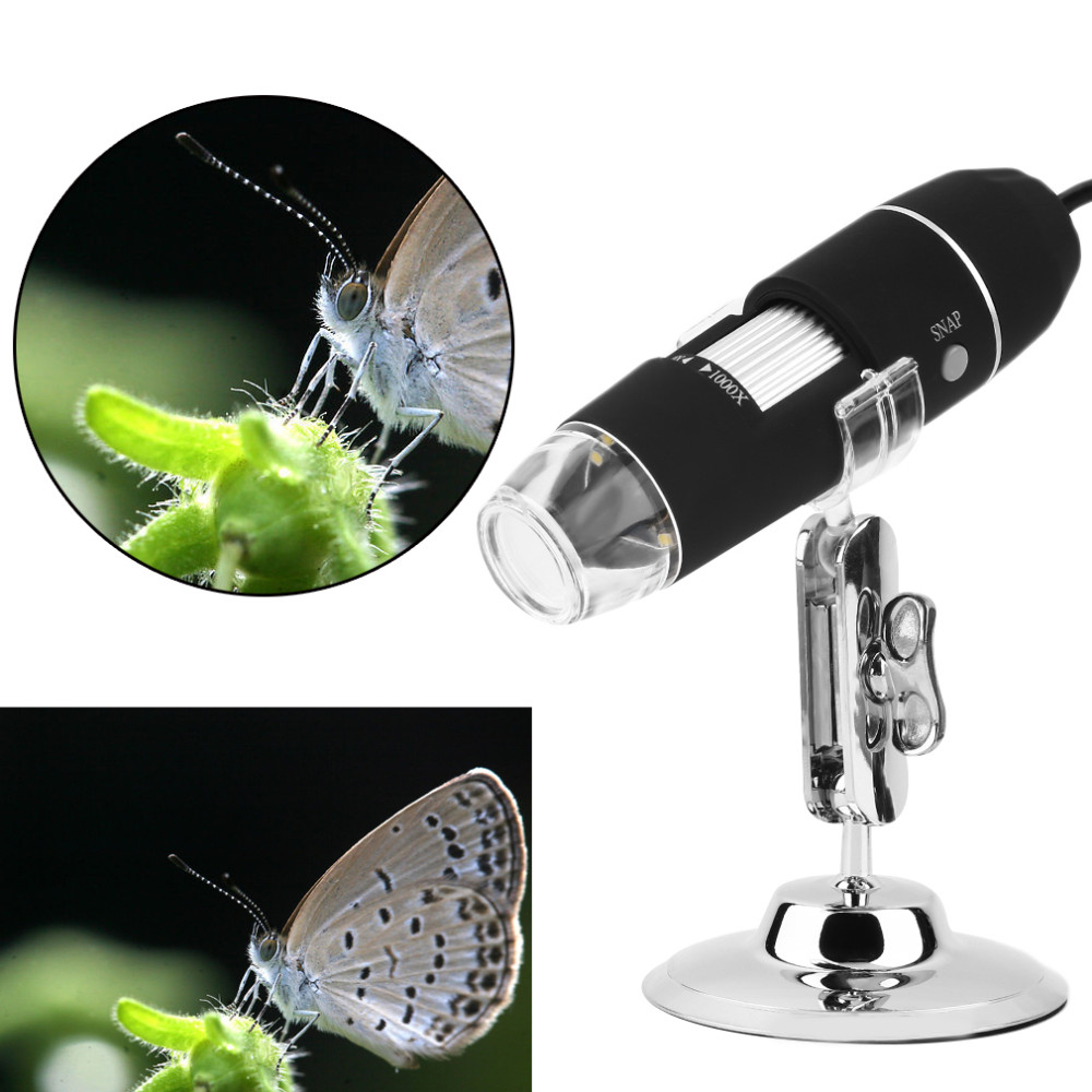 מצלמת מיקרוסקופ 1000X עם חיבור USB ותאורת LED – תמונה 2