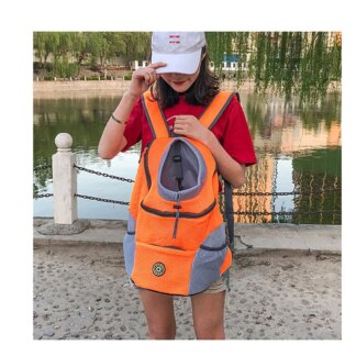 תיק לנשיאת כלבים נושם ונוח לטיולים עם רצועת בטיחות