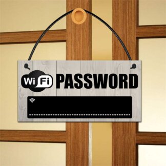 שלט wifi דקורטיבי מעץ למחיקה וכתיבת סיסמה