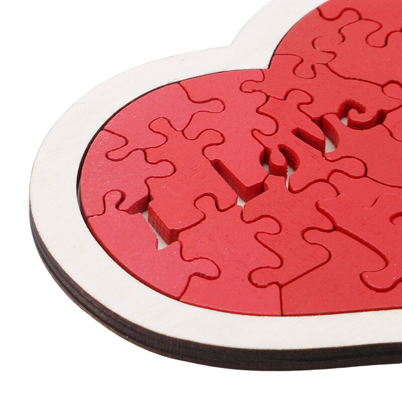 פאזל לב מעץ טבעי לילדים עם כיתוב I LOVE YOU – תמונה 6