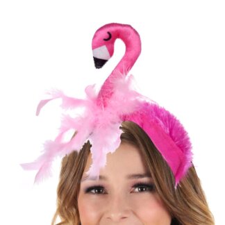 קשת לראש פלמינגו עם נוצות למסיבות תחפושות