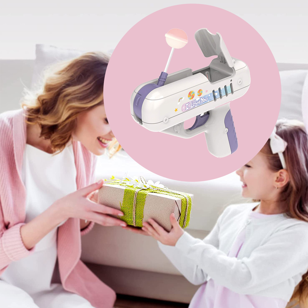 אקדח סוכריות על מקל לילדים – שומר על הסוכרייה נקייה – תמונה 3