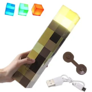 מנורת לד נטענת USB בעיצוב לפיד עם 4 צבעים לחדר שינה