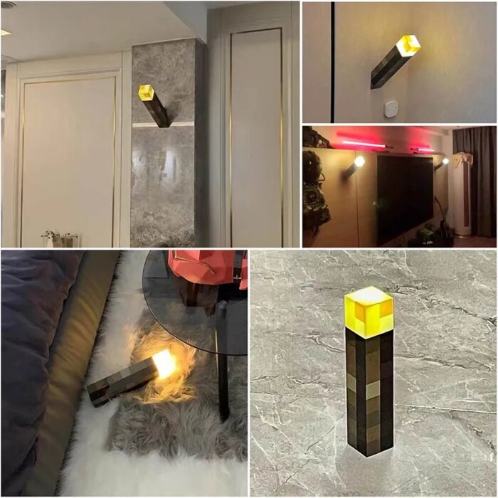 מנורת לד נטענת USB בעיצוב לפיד עם 4 צבעים לחדר שינה – תמונה 6