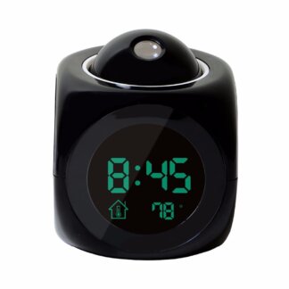שעון מעורר עם מקרן להקרנת השעה על התקרה ומסך LED