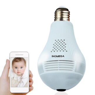 מנורה עם מצלמת מעקב 360° WiFi, רמקול ומיקרופון