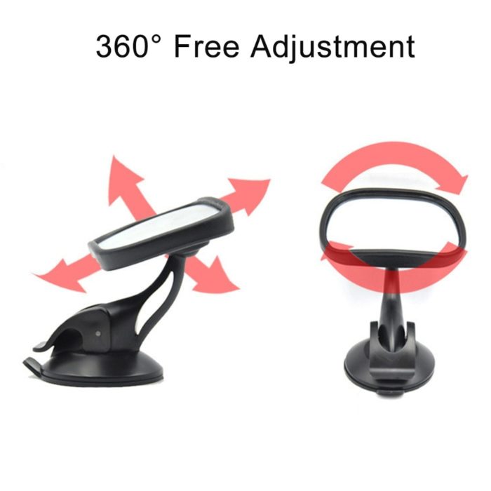 מראה לתינוק ברכב – סיבוב 360° עם חיבור ואקום לחלון – תמונה 5