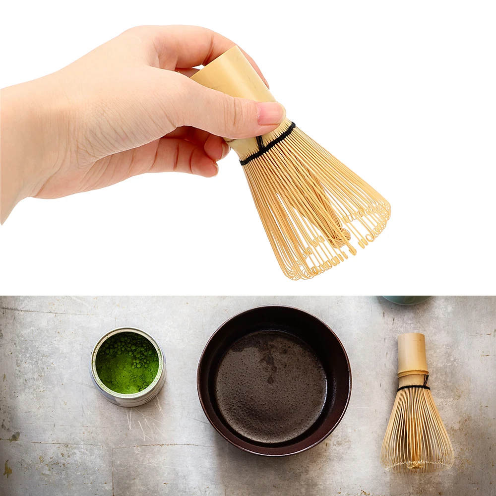 מברשת מאצ'ה במבוק להקצפה מושלמת של תה יפני – תמונה 2