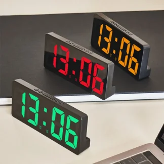 שעון דיגיטלי שולחני LED עם מעורר, תאריכון ומד טמפרטורה