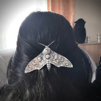 סיכת שיער פרפר כסף אלגנטית לאירועים ומסיבות