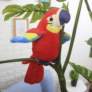 בובת תוכי מחקה דיבור רכה וזזה לילדים