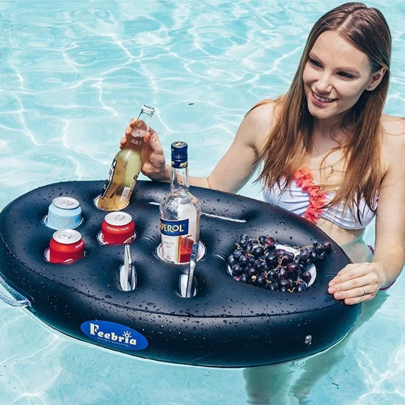 מגש מתנפח לבריכה להחזקת בקבוקים, כוסות ואוכל