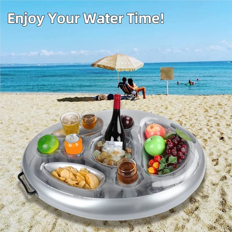 מגש מתנפח לבריכה להחזקת בקבוקים, כוסות ואוכל – תמונה 4