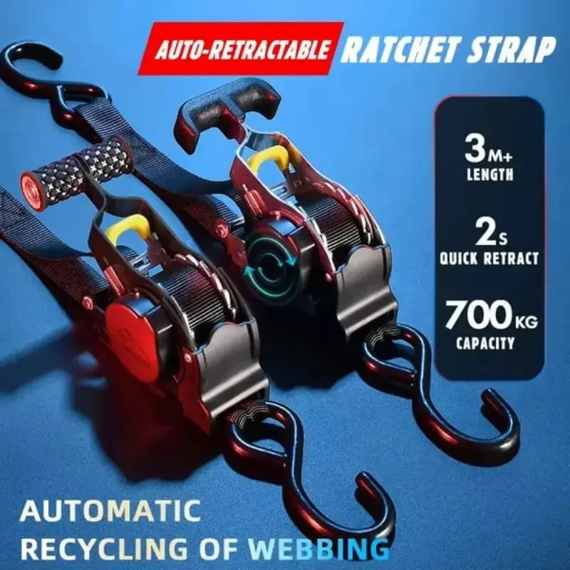 רצועת אבטחה למטען מתכווננת עם מנגנון הידוק ושחרור קל – תמונה 3