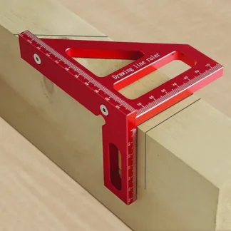 מד זוויות אלומיניום מקצועי 3D למדידת 45 ו-90 מעלות