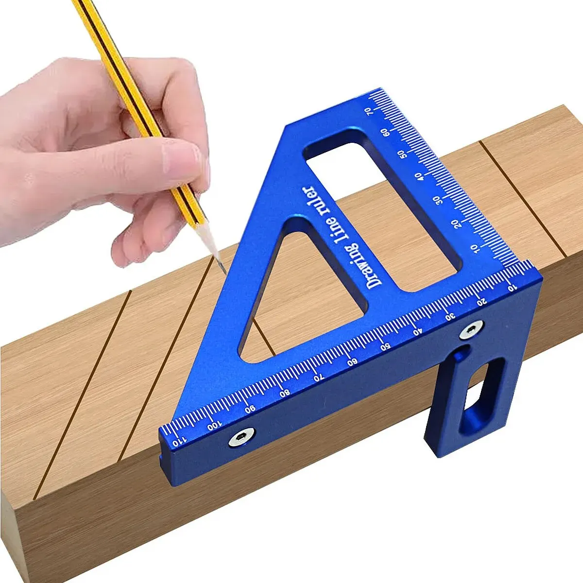מד זוויות אלומיניום מקצועי 3D למדידת 45 ו-90 מעלות – תמונה 3