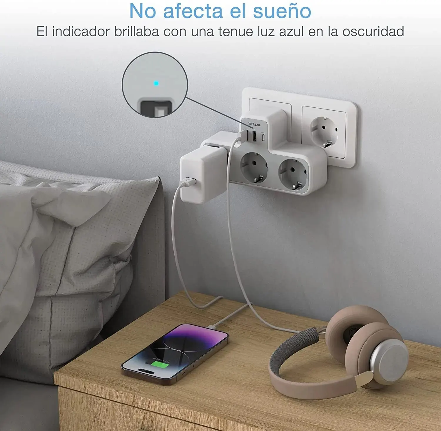 מפצל שקע חכם עם 3 שקעים, 2 USB ו-Type C – תמונה 4