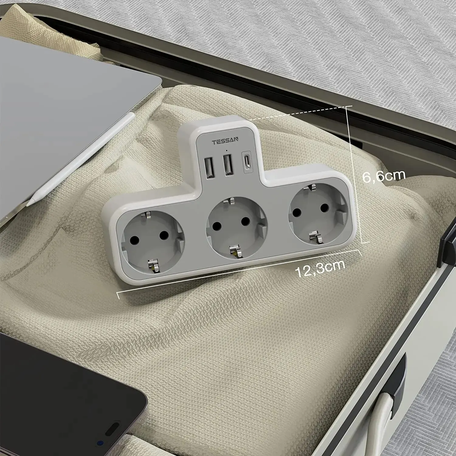 מפצל שקע חכם עם 3 שקעים, 2 USB ו-Type C – תמונה 6