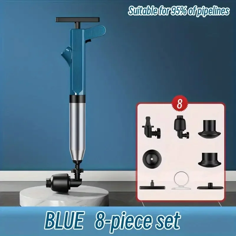 פומפה לפתיחת סתימות אוניברסלית עם ראשים מתחלפים ולחץ אוויר – תמונה 2