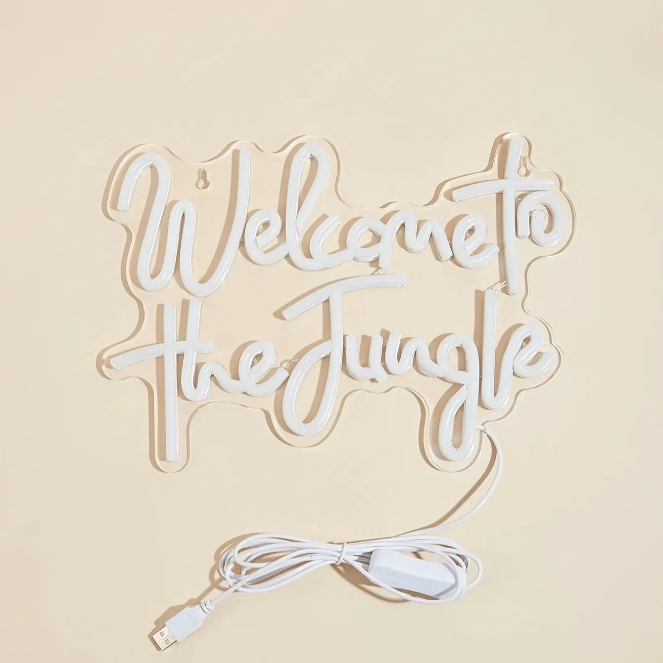 שלט ניאון USB ירוק Welcome to the Jungle לעיצוב הבית – תמונה 6