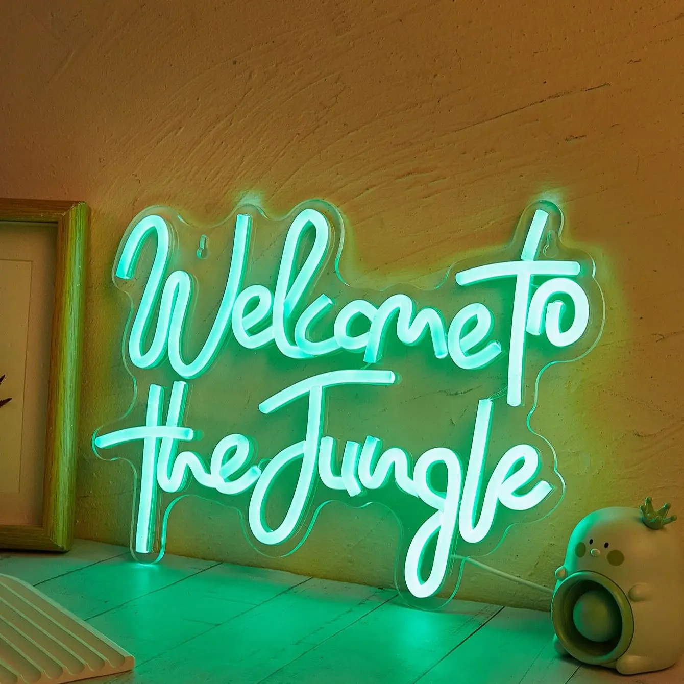 שלט ניאון USB ירוק Welcome to the Jungle לעיצוב הבית – תמונה 5