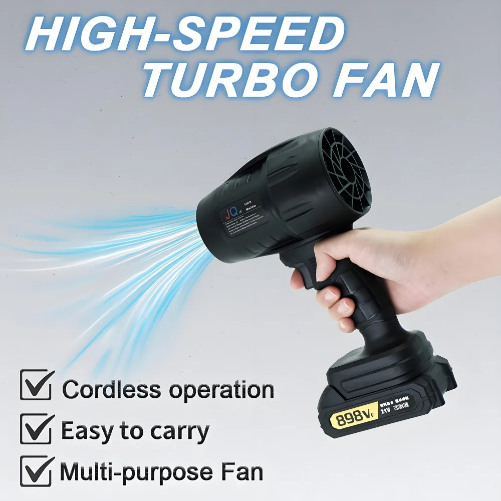 מפוח טורבו אלחוטי 1000W עם סוללה נטענת לניקוי עלים ואבק – תמונה 4