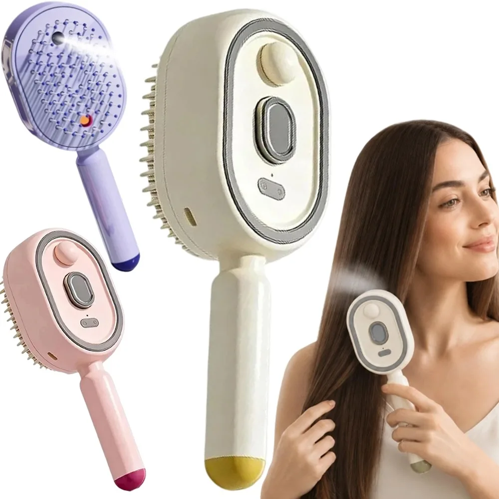 מברשת שיער חשמלית מחליקה עם התזת לחות ועיסוי קרקפת