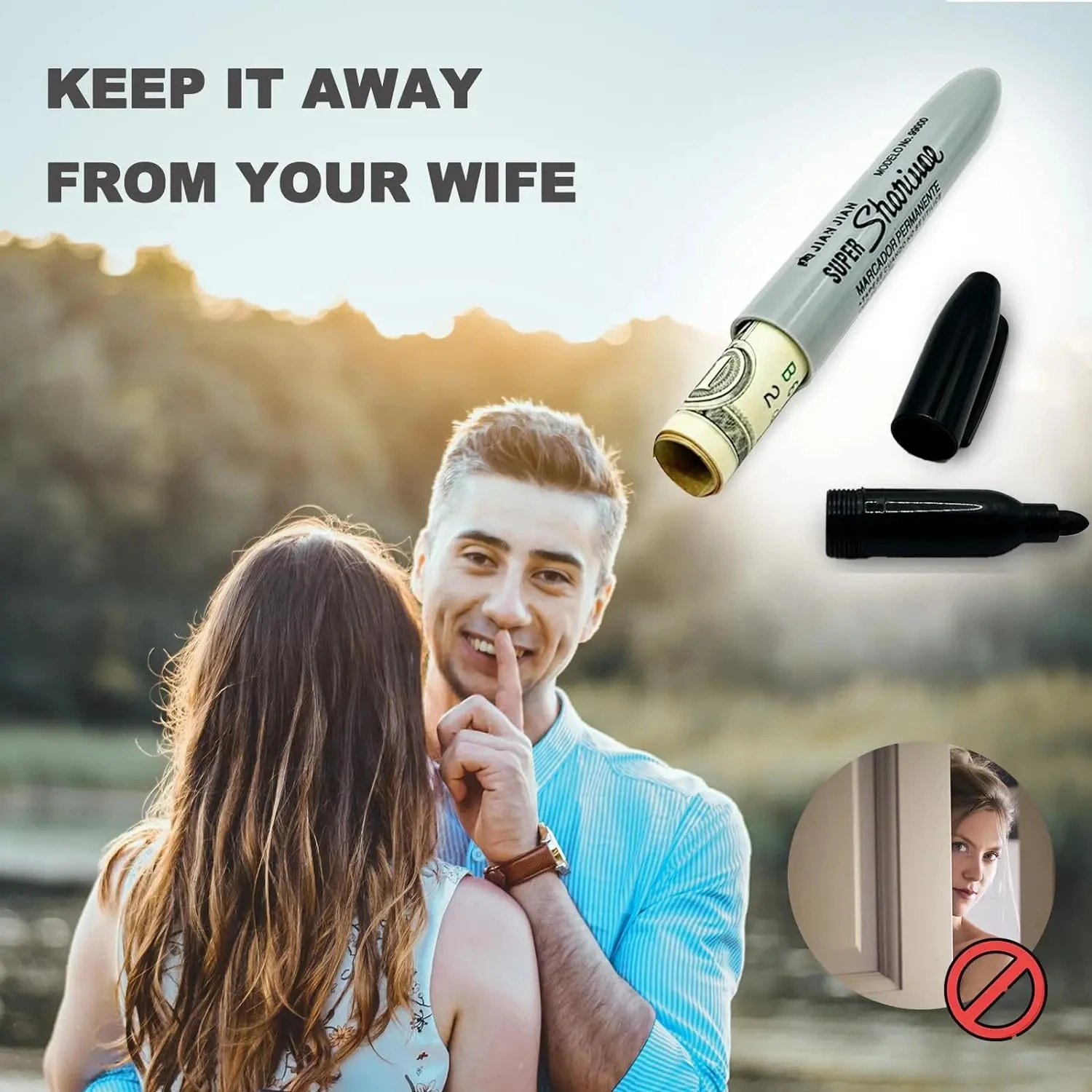 טוש עם תא סודי להסתרת כסף, תכשיטים וחפצים קטנים – תמונה 5