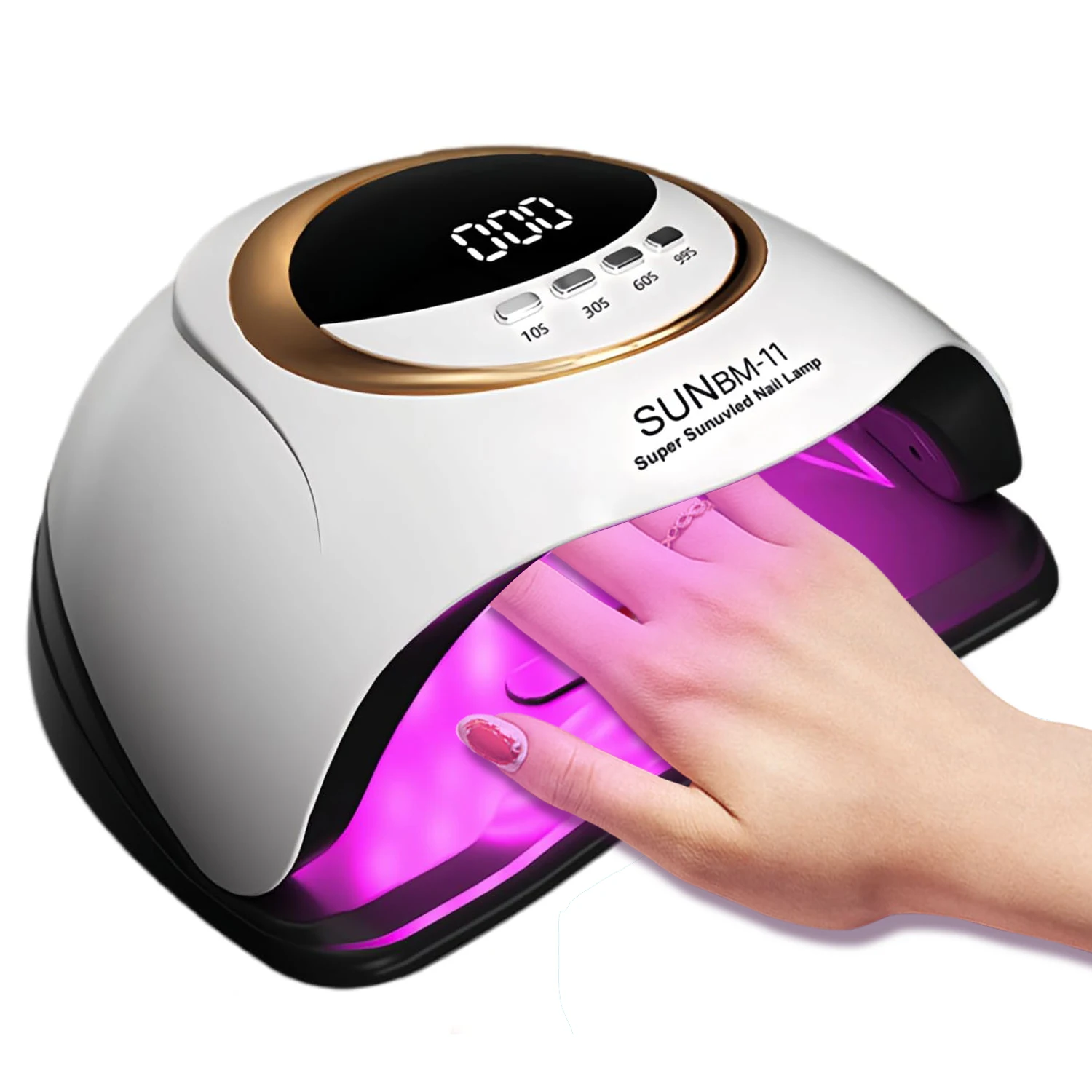מנורת UV לייבוש לק ג'ל עם 45 נורות LED ו-4 טיימרים