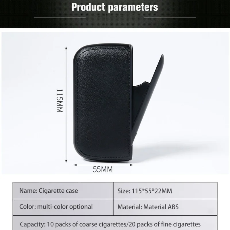 קופסת סיגריות עם מצית USB נטען ועיצוב דמוי עור – תמונה 2