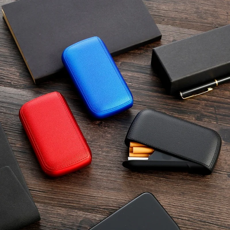 קופסת סיגריות עם מצית USB נטען ועיצוב דמוי עור – תמונה 5