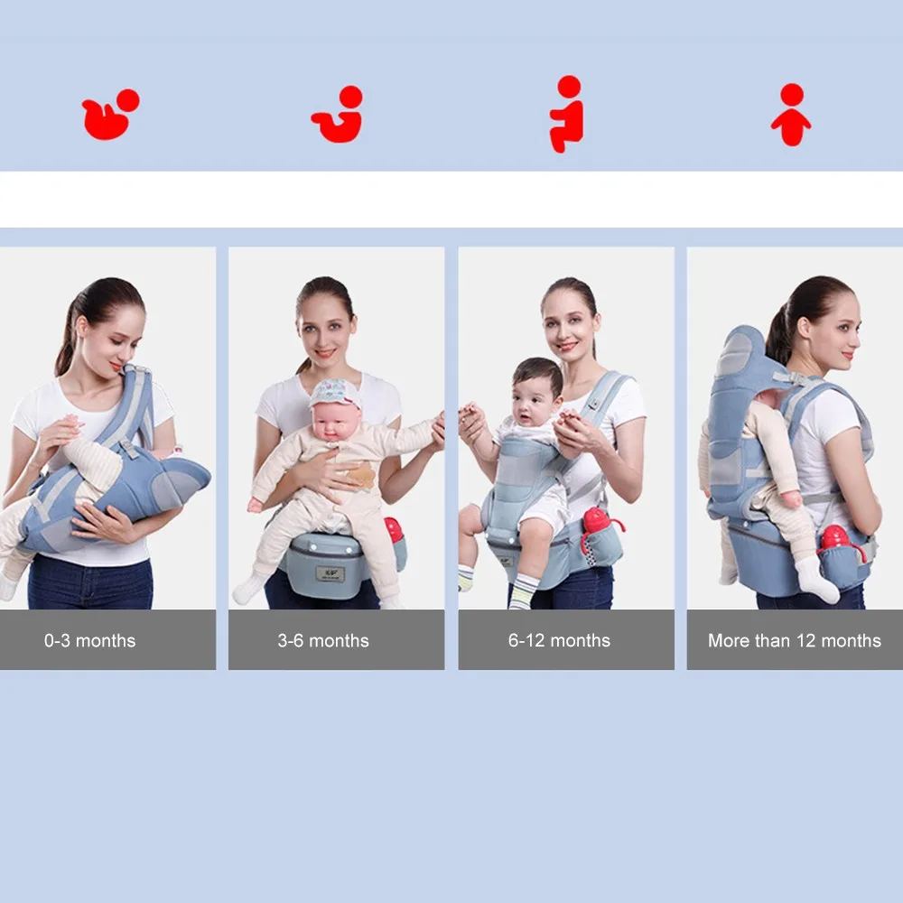 מנשא תינוקות ארגונומי לילדים עד גיל 4 עם כיס קנגרו – תמונה 2