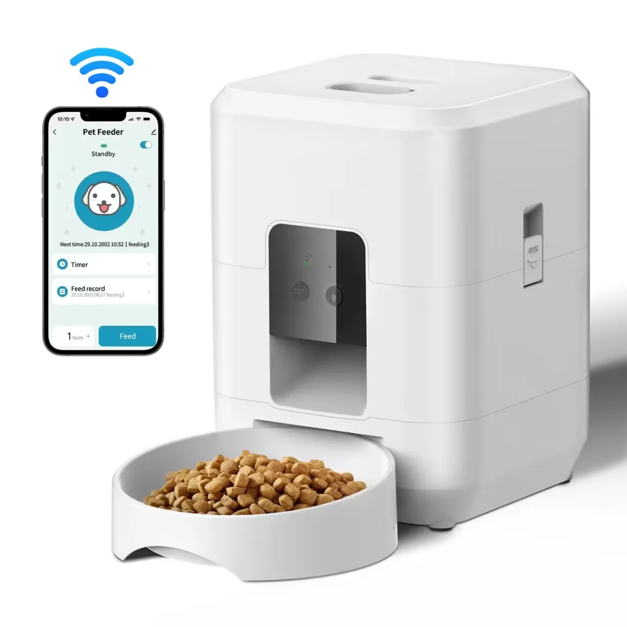 מתקן האכלה אוטומטי לכלבים וחתולים עם WiFi ותזמון ארוחות – תמונה 6