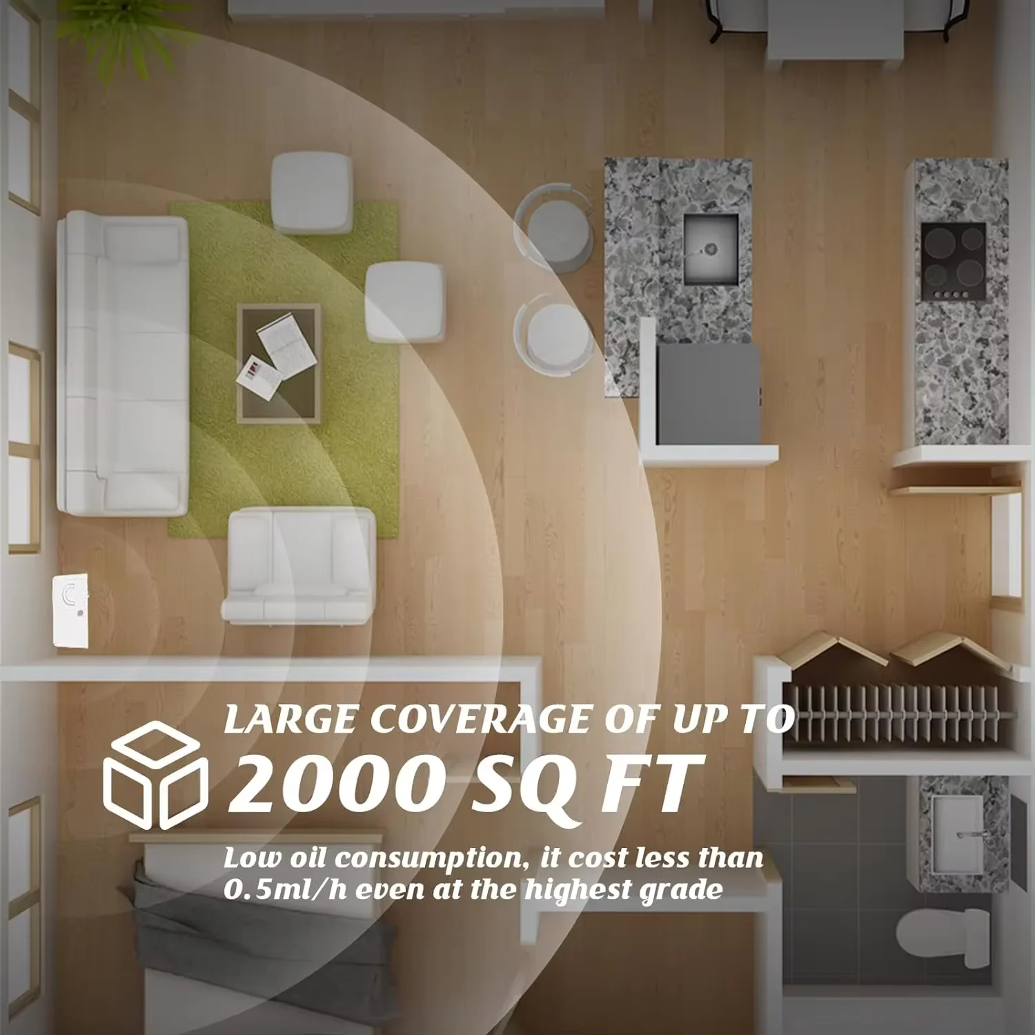 מפזר ריח חכם WiFi לשליטה מרחוק – כיסוי 120 מר – תמונה 4