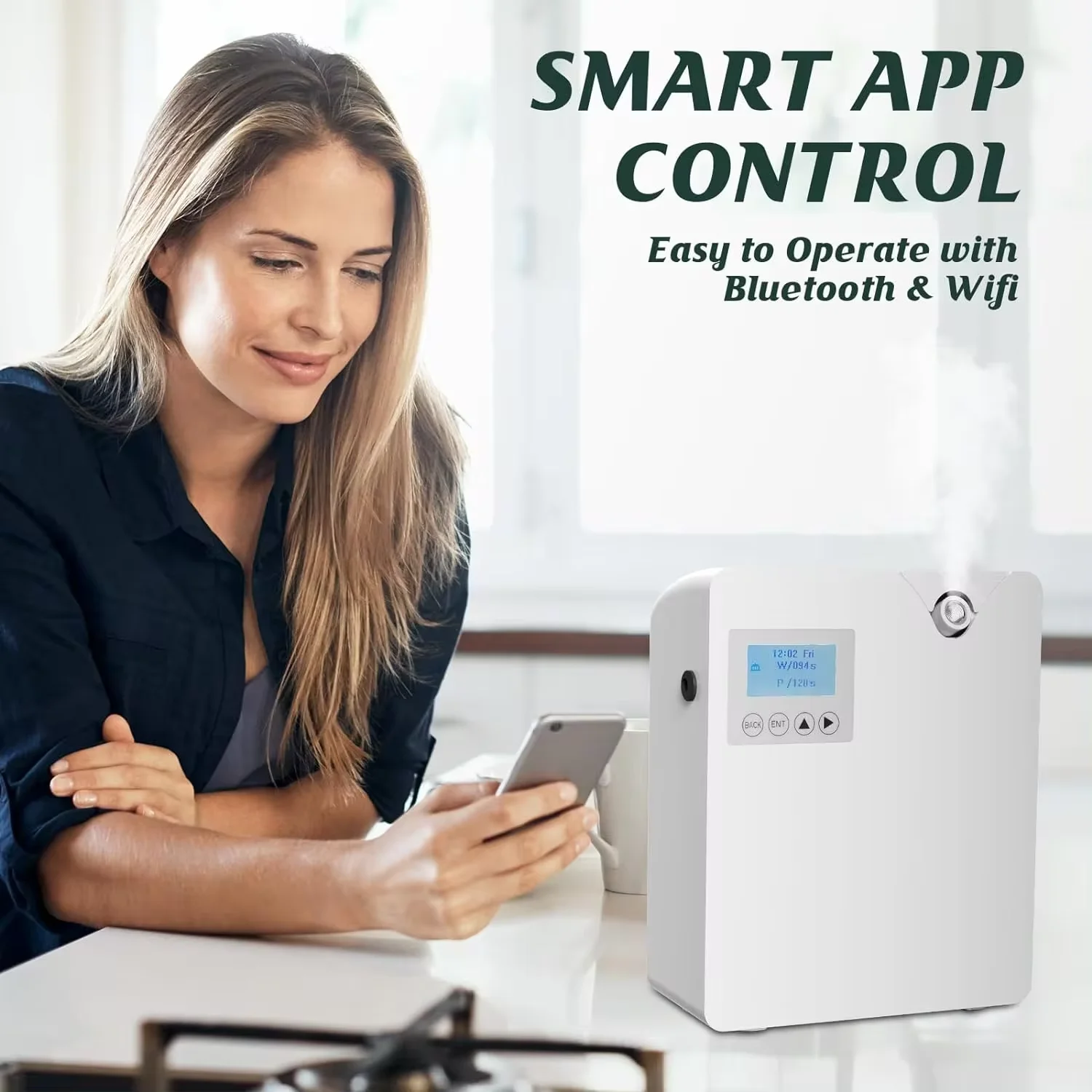 מפזר ריח חכם WiFi לשליטה מרחוק – כיסוי 120 מר – תמונה 3