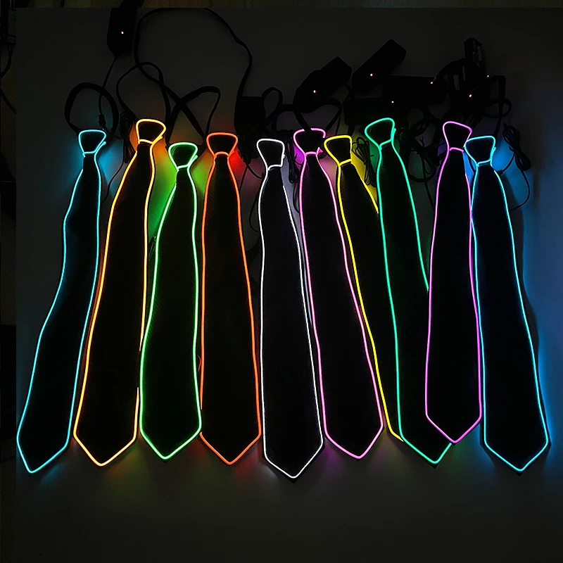 עניבת LED זוהרת עם אורות מהבהבים למסיבות ואירועים – תמונה 2