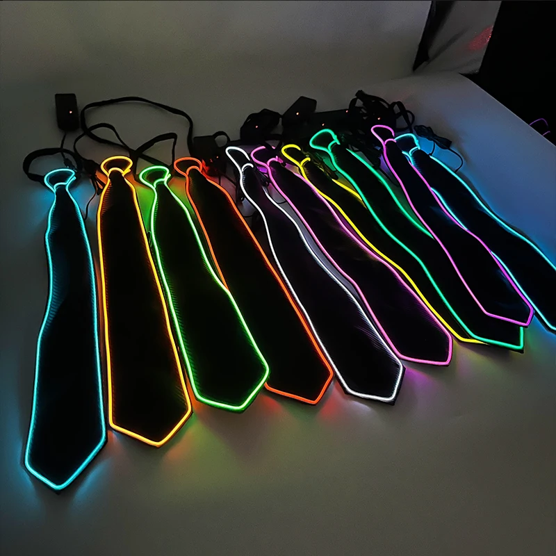 עניבת LED זוהרת עם אורות מהבהבים למסיבות ואירועים – תמונה 3