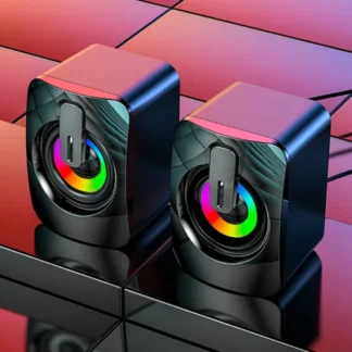 רמקולים למחשב HiFi סטריאו עם USB, LED ומיקרופון מובנה