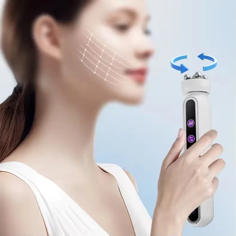 מכשיר עיסוי פנים עם חימום ורולים מסתובבים 360° – תמונה 6