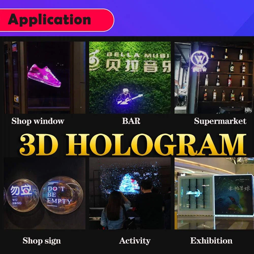 מאוורר הולוגרמה 3D בגודל 42 סמ עם WiFi לעסקים ואירועים – תמונה 6