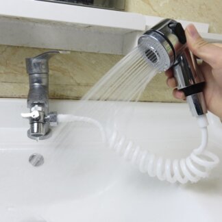ראש מקלחת לברז כיור עם מווסת זרם וסלקטור שימוש