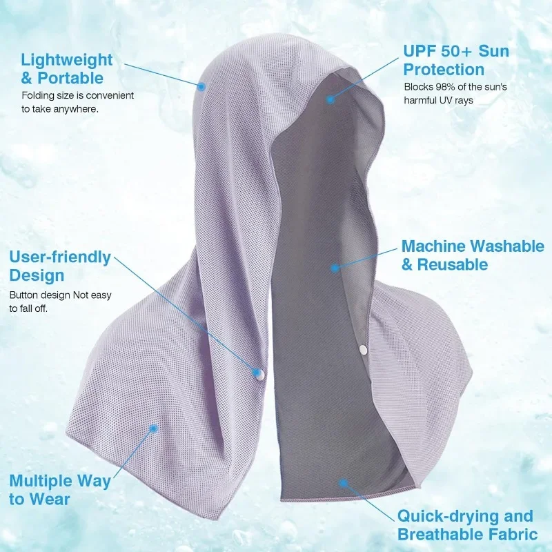 מגבת קירור לראש לספורט – הגנת UV, סופגת זיעה ומתייבשת מהר – תמונה 2