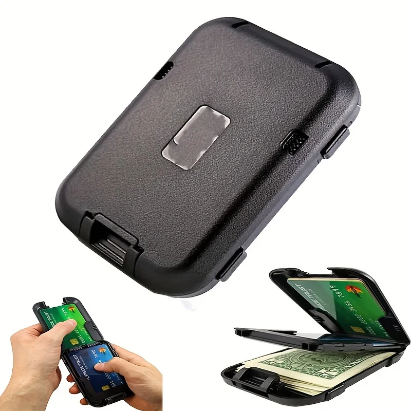 ארנק אלומיניום מינימליסטי לגברים עם חסימת RFID – תמונה 4