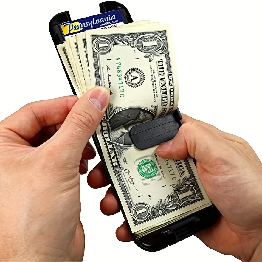 ארנק אלומיניום מינימליסטי לגברים עם חסימת RFID – תמונה 2