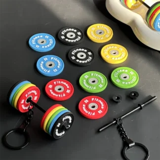 מחזיק מפתחות משקולת 3D עם דיסקיות צבעוניות נשלפות